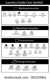 Simple Black and white Laundy Guide Symbol at yellow background
