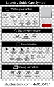 Simple Black and white Laundy Guide Symbol and three blank label, at transparent effect background