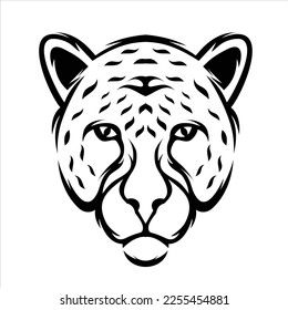 Simple black white leopard head logo