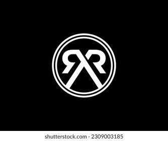 Plantilla de diseño de tipo de logotipo RR para carta blanca simple