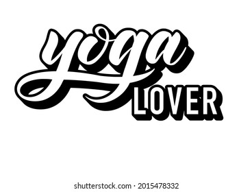 simple black and white lettering yoga lover logo