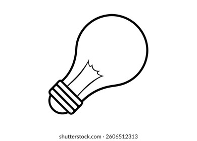 Simple Black and White Light Bulb Icon