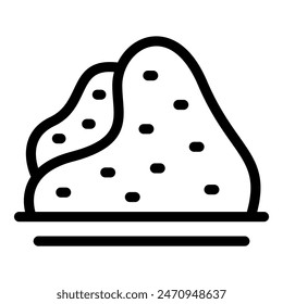 Simple black and white line art of a chocolate chip cookie, suitable for web and print