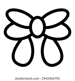 Simple ilustración de arte de línea en blanco y negro de una cinta atada en un arco