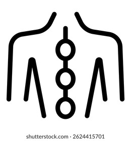 Simples preto e branco ícone da arte da linha de um corpo humano mostrando três chakras principais alinhando com a coluna vertebral