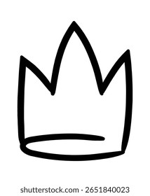 Ilustração simples em preto e branco com uma coroa, representando temas de monarquia, poder, conquista e vitória, evocando sentimentos de honra e prestígio