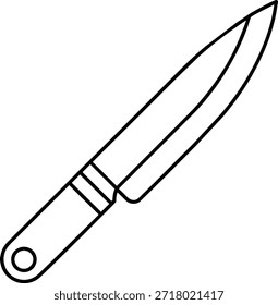 Simple black and white line art illustration of a pocket knife. Ideal for websites, blogs, articles, infographics, or advertising related to outdoor activities, survival, tools, or everyday carry. Vector format allows for easy scaling.