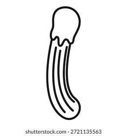 Simples ilustração em preto e branco da arte da linha de um churro, uma sobremesa espanhola popular