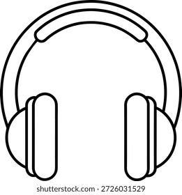 Simple ilustración de arte de línea en blanco y negro de auriculares. Perfecto para contenido relacionado con la música, blogs tecnológicos, podcasts, servicios de audio o publicidad. Utilícelo para Sitios web, redes sociales o proyectos impresos.