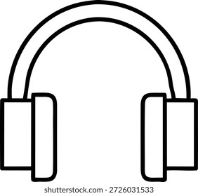 Einfaches Schwarz-Weiß-Linien-Symbol von Kopfhörern. Ideal für Websites, Apps, Social-Media-Grafiken, musikbezogene Inhalte, Tech-Blogs und Werbung. Vielseitig einsetzbar für verschiedene Designprojekte.