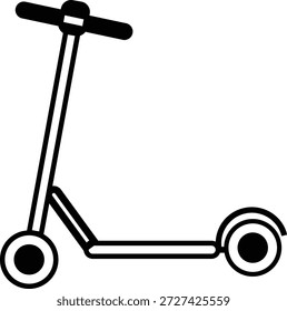 Simples preto e branco ícone da arte da linha de um chute scooter, perfeito para o design minimalista