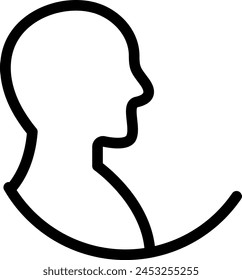 Simple black and white line drawing of a stylized human profile.