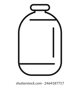 Simple black and white line drawing of a traditional bottle, suitable for various designs