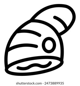 Dibujo simple en blanco y negro de una gorra de natación, perfecto para representar deportes acuáticos y natación
