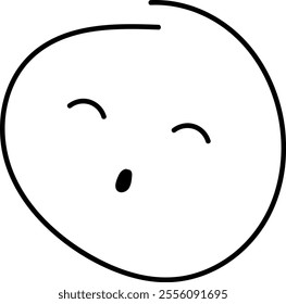 Simple black and white line drawing of a circular face.