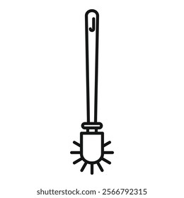 Simple black and white line drawing of a toilet brush, for keeping the toilet bowl clean