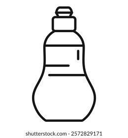 Simple black and white line drawing of a reusable water bottle