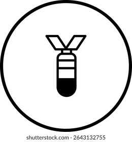 Simple black and white line drawing of a medal award in a circular border