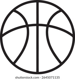 A Simple Black and White Line Drawing of a Basketball Illustration Perfect for Sports Themed Designs or Educational Materials and Vector Graphics