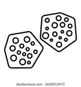 Simple black and white line drawing of cells dividing, ideal for scientific or medical projects