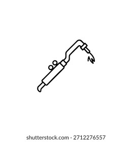 A simple black and white line drawing of a dental handpiece, isolated on a white background.