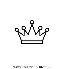 Simples preto e branco desenho de linha de um ícone coroa real