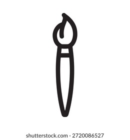 A simple black and white line drawing depicts a paintbrush commonly used for artistic expression