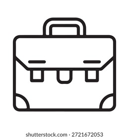 Dibujo simple de línea en blanco y negro de un icono clásico de maletín