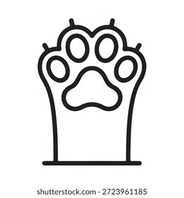Simples preto e branco desenho de linha de um gato pata ícone de impressão