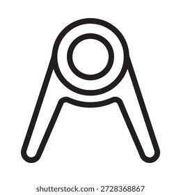 Simple black and white line drawing of a clothes pin icon