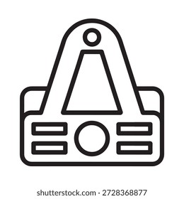 Dibujo de línea simple en blanco y negro de un dispositivo o interfaz futurista