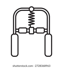 Simple black and white line drawing of a hand grip exercise device