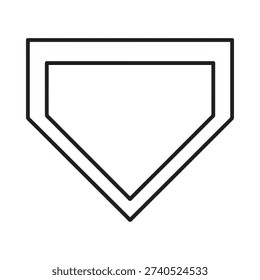 Simple black and white line drawing of a baseball diamond home plate