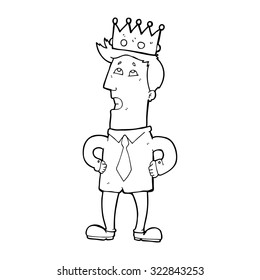 simple black and white line drawing cartoon  prince