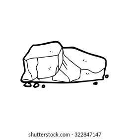 simples piedras de dibujos animados de línea blanca y negra