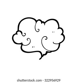 dibujo de línea simple en blanco y negro en la nube de humo
