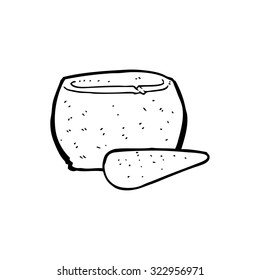 simple dibujo de línea blanca y negra con almirez de piedra y mortero