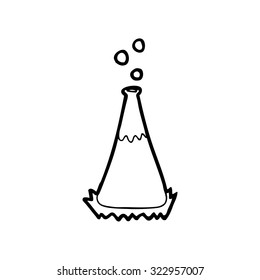 simple black and white line drawing cartoon  science experiment