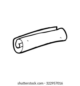 simple black and white line drawing cartoon  scroll