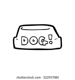 simple black and white line drawing cartoon  dog food