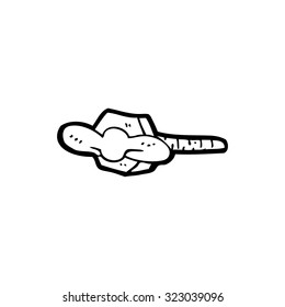 simple black and white line drawing cartoon  nut and bolt