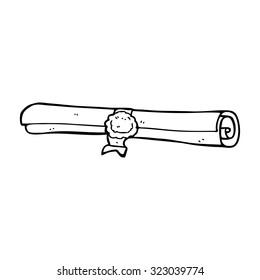 simple black and white line drawing cartoon  scroll