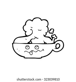simple black and white line drawing cartoon  mug