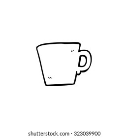 dibujo de línea simple en blanco y negro dibujos animados tazón de café