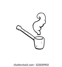 simple black and white line drawing cartoon  pipe smoking