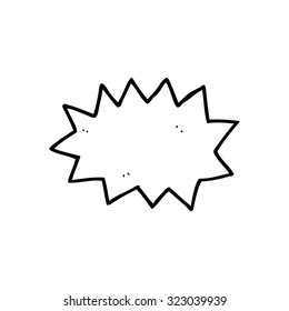 simple black and white line drawing cartoon  explosion symbol