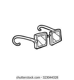 simple black and white line drawing cartoon  glasses