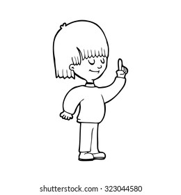 dibujo de línea simple en blanco y negro persona con idea