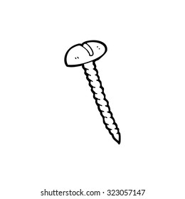 simple black and white line drawing cartoon  screw