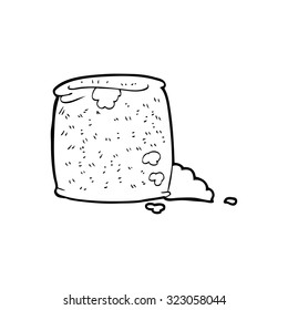 simple black and white line drawing cartoon  flour